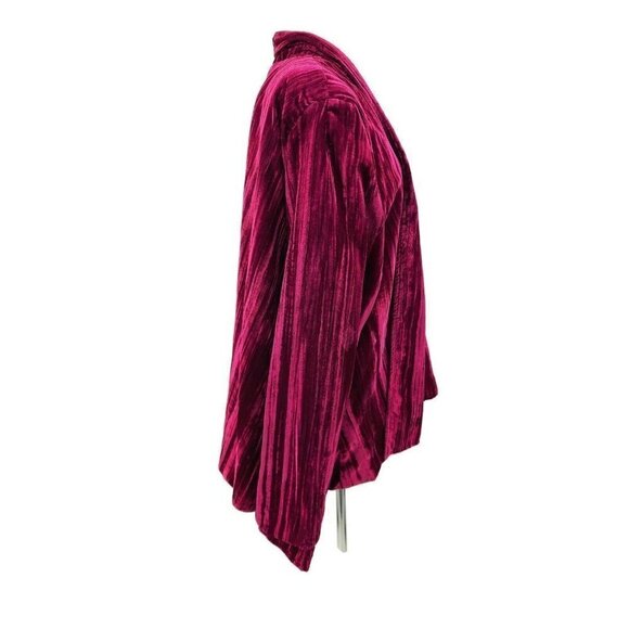 Vtg My Boyfriends Back Burgundy Velvet Open Jacket Womens OS Santa Monica - Picture 4 of 6